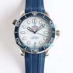 OR Factory Swiss Omega Seamaster Diver 300M Tokyo 2020 Watch White Dial Blue Rubber